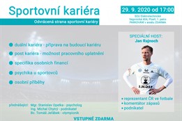 O odvrácené straně sportovní kariéry přijede diskutovat také bývalý fotbalista