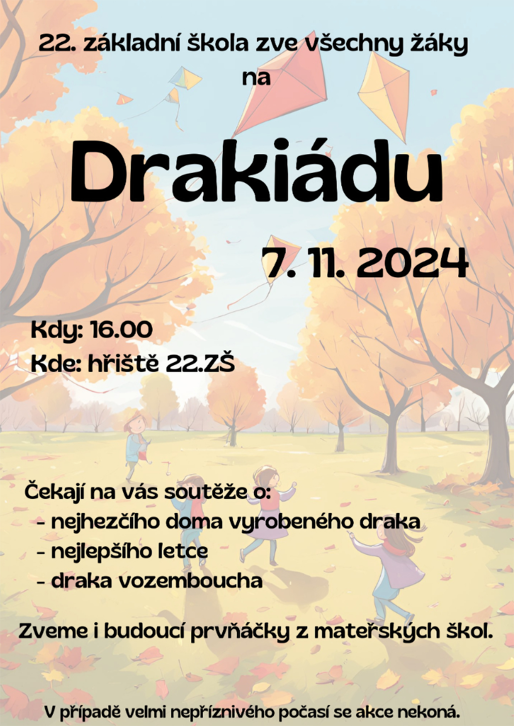 leták - Drakiáda 2024 v 22. ZŠ