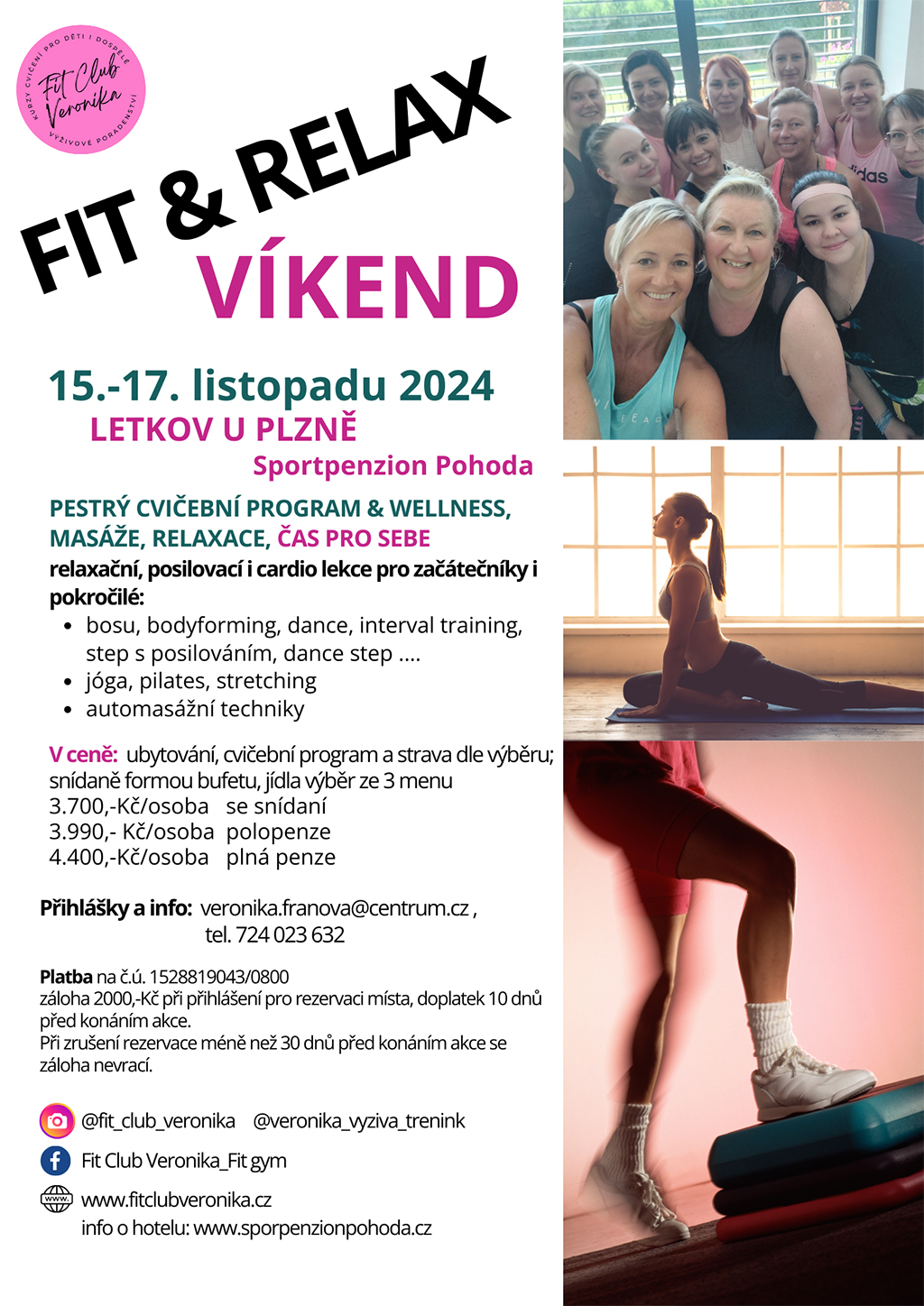 leták - Fit & relax víkend 2024