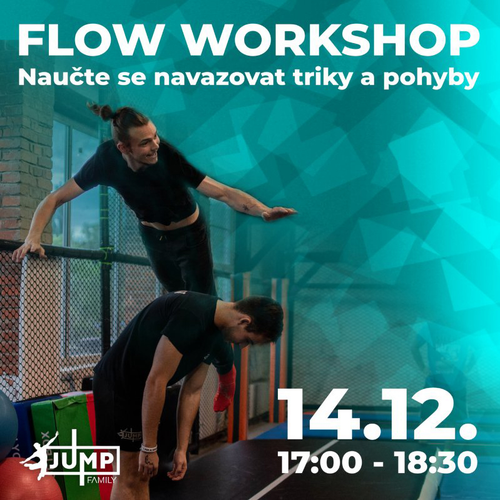 leták - Workshop na pohybovou flow v JUMP FAMILY 2024